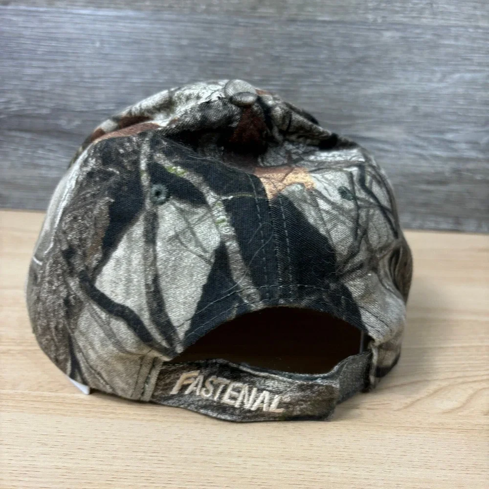 Fastenal Hat Cap Strap Back‎ Brown Camo Camouflage Outdoors